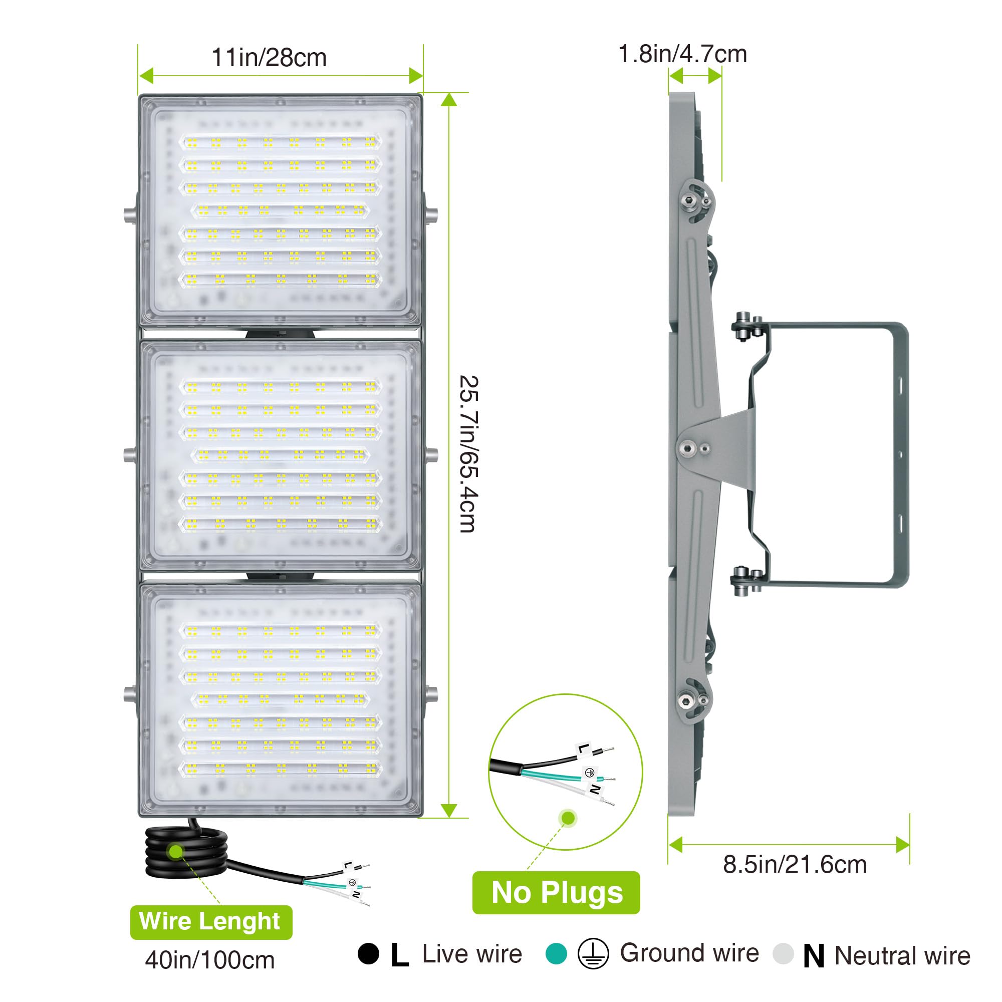 STASUN 2 Pack LED Flood Lights Outdoor, Max Series 600W 60000lm